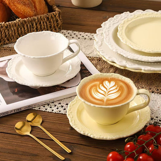 Elegant Ceramic Cup & Saucer Set ☕✨ – Perfect for Coffee, Tea & Every Sip!